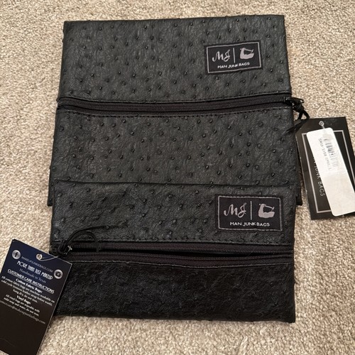 Makeup Junkie Man Junk Blk Textured Travel Toiletry Bag- Mini And small Set 2