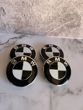 4PCS BMW 68mm Black Wheel Center Hub Caps Logo Badge Emblem Rim Hubcaps Emblem