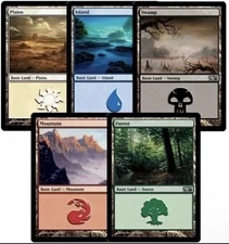 Magic the Gathering - 100 basic land bulk lot from mixed sets - 20 of each type