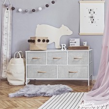 Yaheetech Chest of Drawers, Storage Unit Chest with 5 Fabric Drawers for