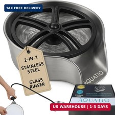 2 in1 Glass Rinser for Kitchen Sink - Stainless Steel Cup Cleaner - Counter Top