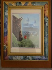 Celeste Susany, Beautiful Matted. W/Frame  Art Print, Kentucky Derby VG+