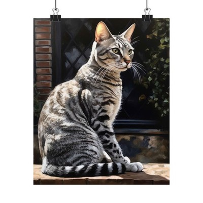 Egyptian Mau Cat Art Print, Cat Wall Art, Cat Artwork, Animal Painting