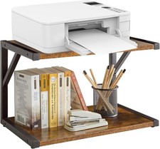 2-Tier Desktop Printer Stand Holder, Multi-Purpose Desk Organizer Storage Shelf