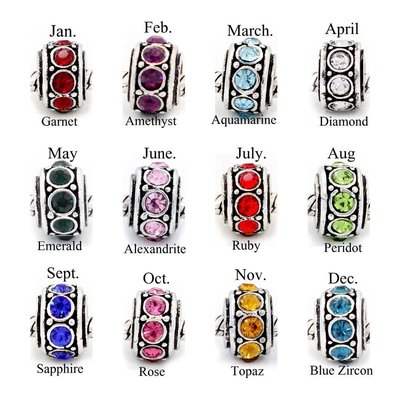 #ad #ad European Birthstone Charm Spacer Beads compatible with all Major Bracelets $9.99