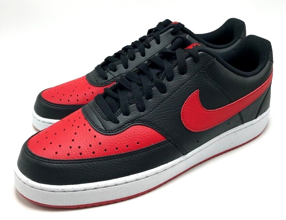 NEW* MEN Nike Court Vision Low Next Nature Black/Red (FJ0685