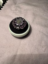 Second hand silver large circular amethyst ring size Q