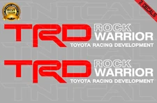 TRD ROCK WARRIOR Decal Set Fits Tacoma Tundra Truck Bed Vinyl Sticker red/white