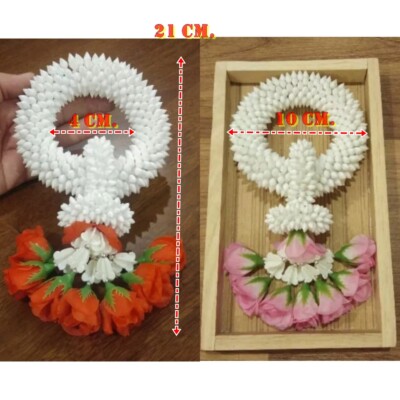10*21 Cm.  Round Hand Hang Garland Artificial Gardenia Plastic Rose Decor Fabric