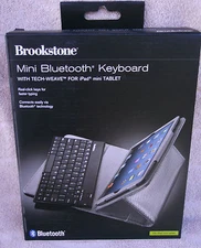 Brookstone Mini Bluetooth Keyboard With Tech-Weave For iPad Mini Tablet "Silver"