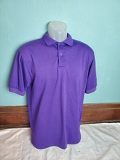 Landau Polo Men's Size Medium M Collared Short Sleeve Made in USA Vintage Purple