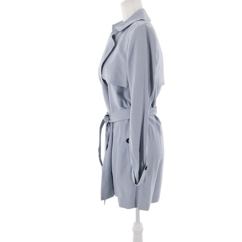 Express Trench Coat Womens XS Blue Classic Timeless Old Money Light Academia NWT - Picture 8 of 16