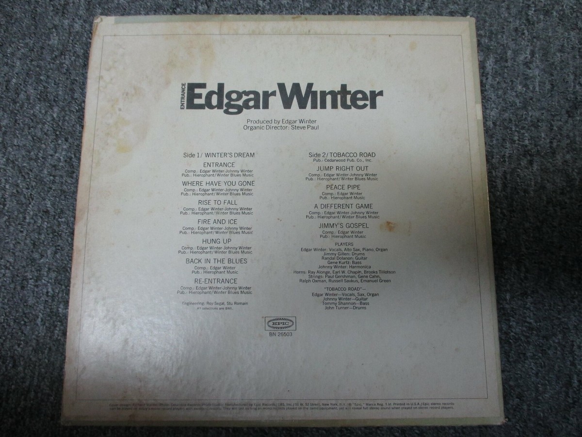 Edgar Winter Lp Entrance Original Yellow Label / EXC VINYL | eBay