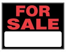 QTY 6 | 'FOR SALE' Black & Red Sign | Plastic 8 x 12"