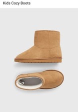 Gap Kids / Girl Girls Sherpa Cozy Boots Shoes Sz.2 Cognac Brown
