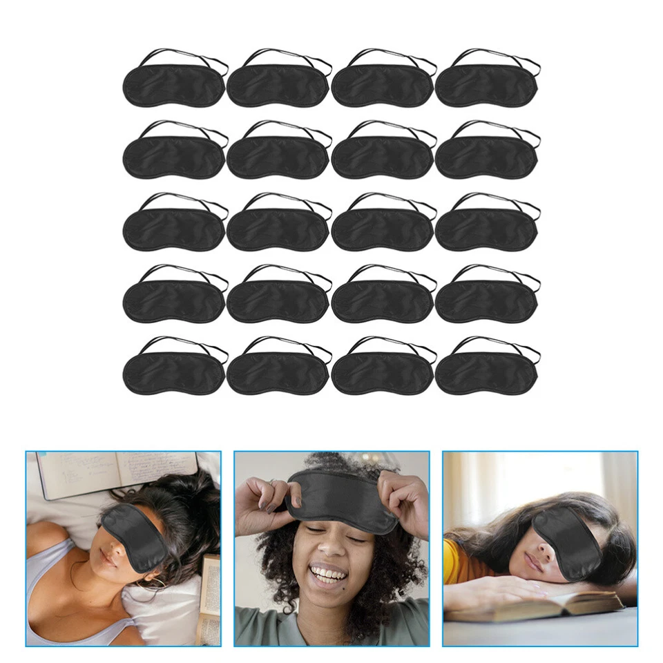 20 Pieces Sleeping Eye Mask Disposable Eye Shade Cover Elastic Band Blindfolds - Image 4 of 4
