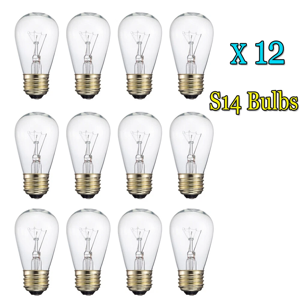 12 PACK Retro Edison E27 Screw 11W Incandescent Tungsten Dimmable Bulbs S14 220V
