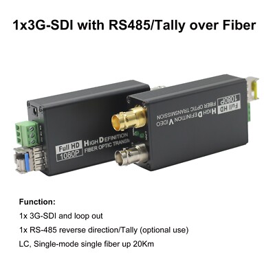 3G/HD-SDI Fiber Optic Extenders Uncompressed Full HD Video Fiber Converters 1set