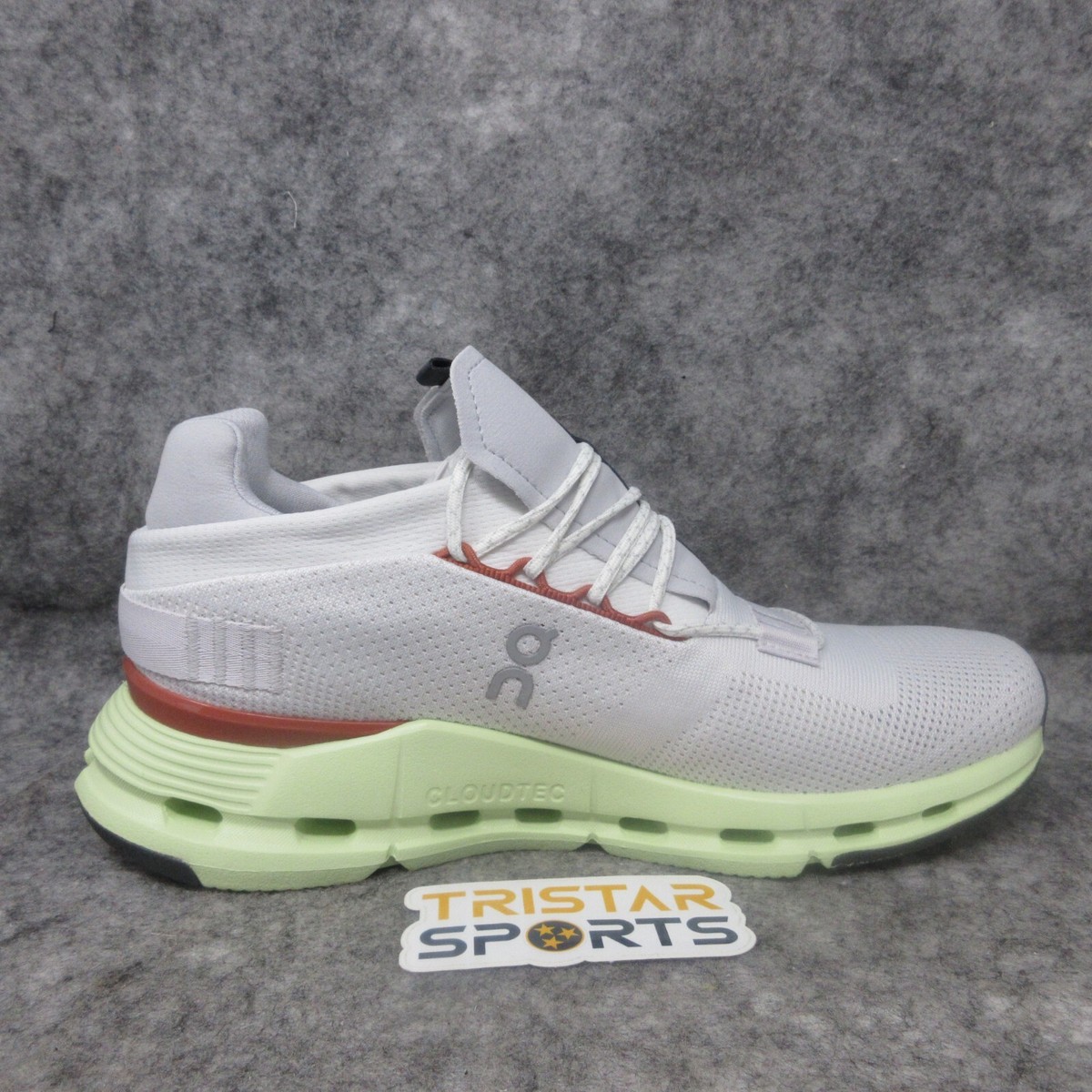 ON Cloudnova Running Shoes Womens Size 10 White Limelight