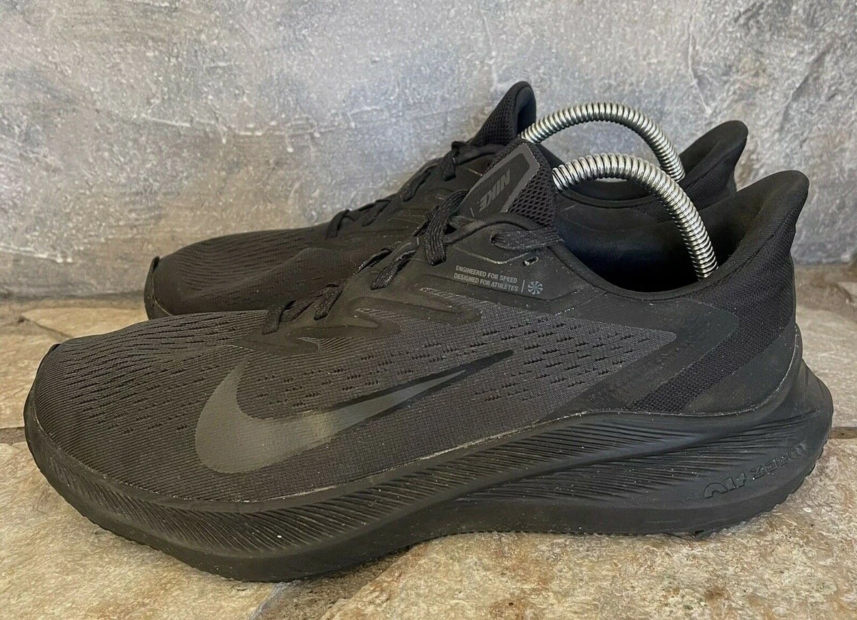 nike men black zoom winflo 7 running shoes