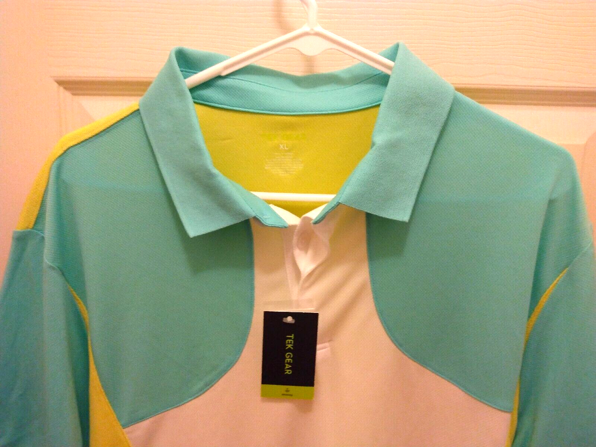 Tek Gear Wicking Tek Performance Men's XL Polo Shirt Tech Aqua
