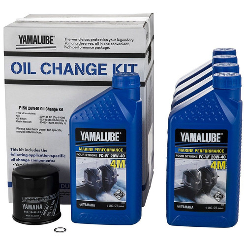 YAMAHA OEM F150 Outboard Oil Change Kit 5 Qt. 20W40 4M Filter LUB