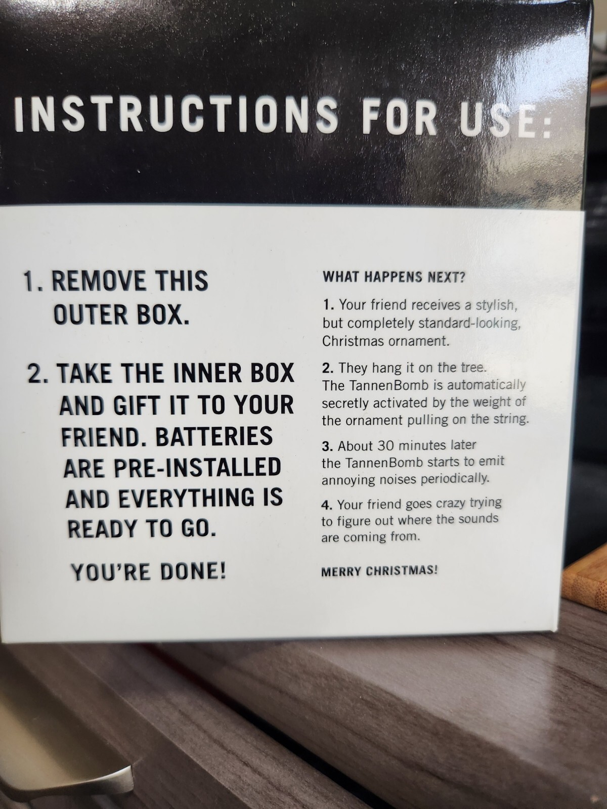 ThinkGeek's 2010 "Tannenbomb" Prank Holiday Ornament