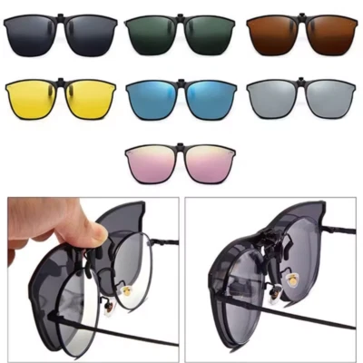 MARKENLOS UV400 Clip on Sonnenbrille Brillen Aufsatz Clip Polarisiert Überbrille