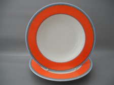 Villeroy & Boch 2 Suppenteller TIPO rot tiefe Teller blauer Rand