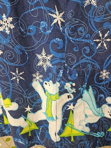 Scrub top, Size Small, Winter, Polar Bear Theme, White Cross brand - Picture 3 of 3