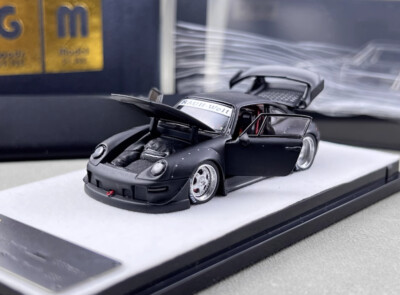 PGM 1:64 Matte Black RWB 993 Classic Sports Model Diecast Metal
