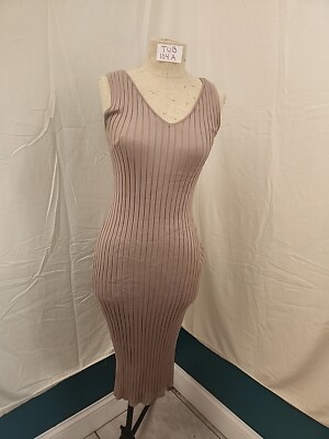 Pink Rose Rib Knit Sleeveless Midi Dress Size M | eBay Pink Rose Rib Knit Sleeveless Midi Dress Size M | eBay