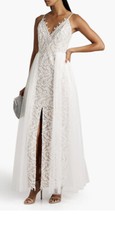 Aidan Mattox tulle-paneled guipure lace gown Prom Dress bride bridal