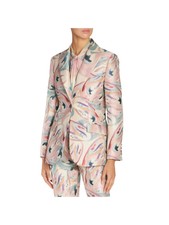 Etro Womens Beige Lined One Button Back Vent Wear To Work Blazer Jacket 38