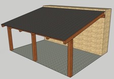 Portico da Giardino in Legno Lamellare Con Copertura-mt 6x3x2h con Supporti