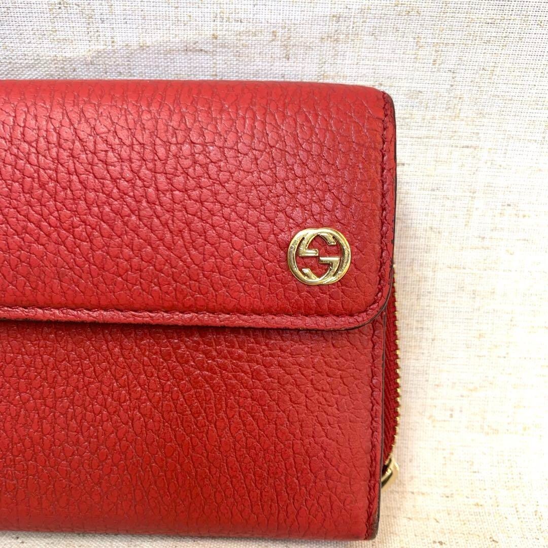 ①GUCCI Tri-Fold Wallet Interlocking G Gucci Interlocking GG Soho Small Trifold Wallet, Black