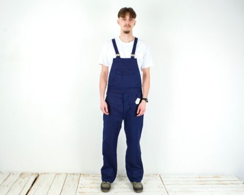 NEW With TAGS H. Roquette Et Fils 1981 Men L Bibs Dungarees Work French Overalls - Afbeelding 1 van 7