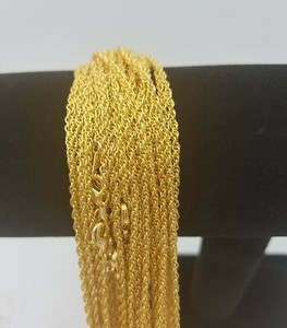 Authentic LOT OF 48 PIECES OF 14 KT GOLD PLATED 16" ROPE NECKLACES