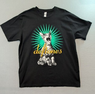 Deftones Cat Graphic T-Shirt Black Size XL