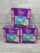 Poise Ultra Thin Incontinence  Postpartum Pads with Wings, 132 Ct