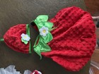 Candy Corn Lane Halloween Infant Strawberry Costume 3-6 Months Red Green Hat — photo 1