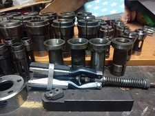 Lotto 49 pinze tornio tipo W20/W25 + accessori – officina meccanica – collet chu