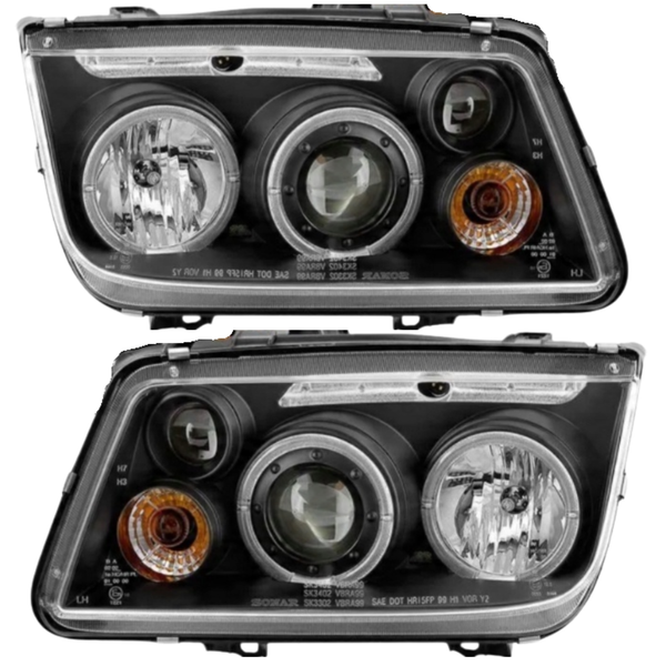 Angel Eyes Scheinwerfer FüR Vw Bora 1J 09.1998-07.2005 Nsw Schwarz-image