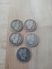 Lot Of 5 90% Silver Barber Quarters Mixed Dates. Uncertified And Circulated!