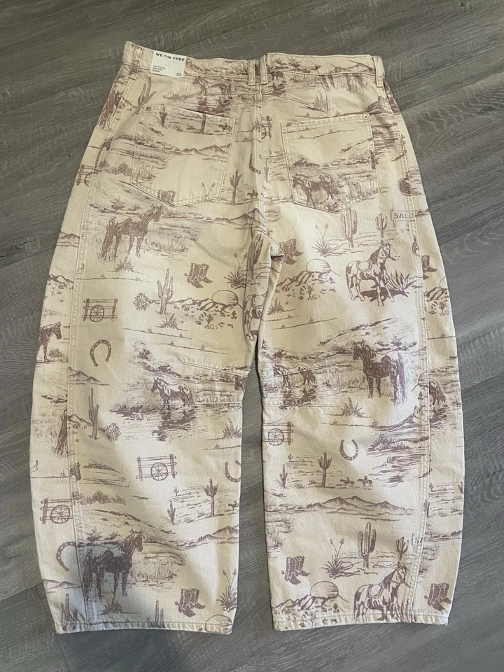 Pantalones de mezclilla Free People We The Free Good Luck tiro medio barril talla 32 Foto 4 de 4