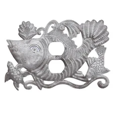 Handmade Fish Wall Plate Cover, Nautical Home Decor