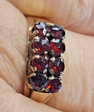 Gold 333 8 Karat Gelbgold Ring Granat schlicht elegant Antik Gr. 58 / 18,4 mm