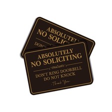 2PCS No Soliciting Sign for Front Door  Self-Adhesive 5.1IN, 232