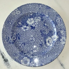 Spode Blue Room Collection Primula Charger Plate Platter Blue White 12.75”D