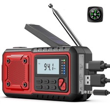 Crank Radio 5000mAh, Weather Radio, Solar Radios Battery Operated, NOAA/AM/FM...